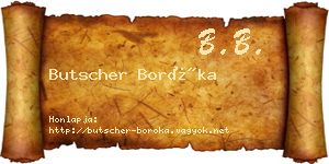 Butscher Boróka névjegykártya